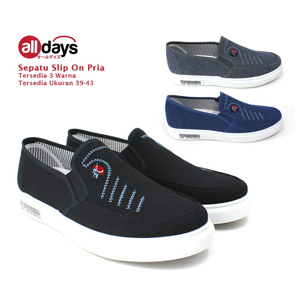 Faster Sepatu Sneakers Slip On Pria / Sepatu Kanvas Import Pria 1066 Size 39-43