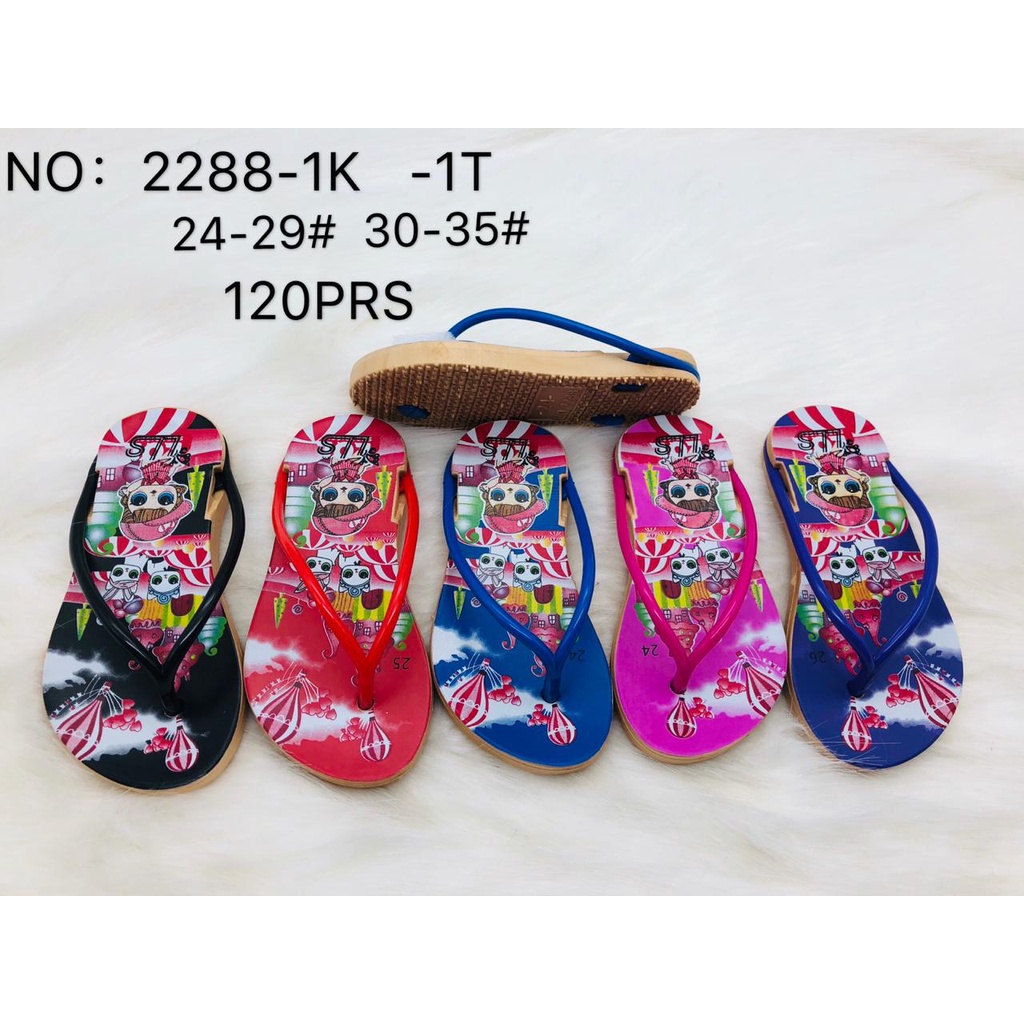 Sandal Jepit Anak Tali Polos Karakter LOL Simple Lucu import lls no-2288-1k 24-29