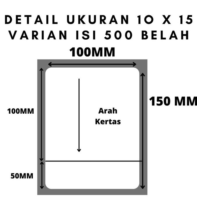 

TERBARU STIKER LABEL THERMAL 100mm X 150mm 500 PCS