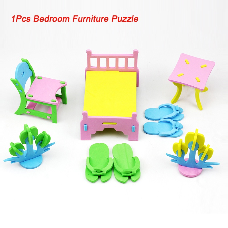 Mainan Puzzle 3D Handmade DIY Bahan EVA Untuk Anak Bermain Peran