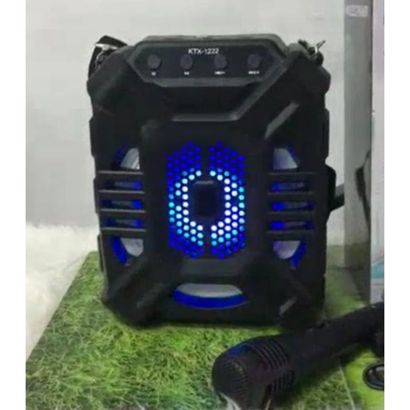 speaker bluetooth portabel karaoke ktx 1222 free mic
