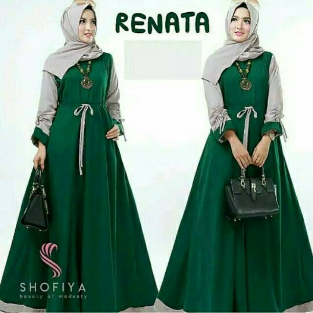 Renata dress ijo botol