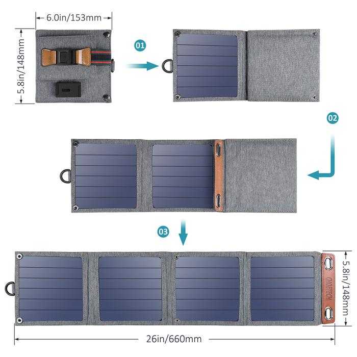 Choetech USB Foldable Solar Powered Charger 4 Panel 14W - SC004-Hitam