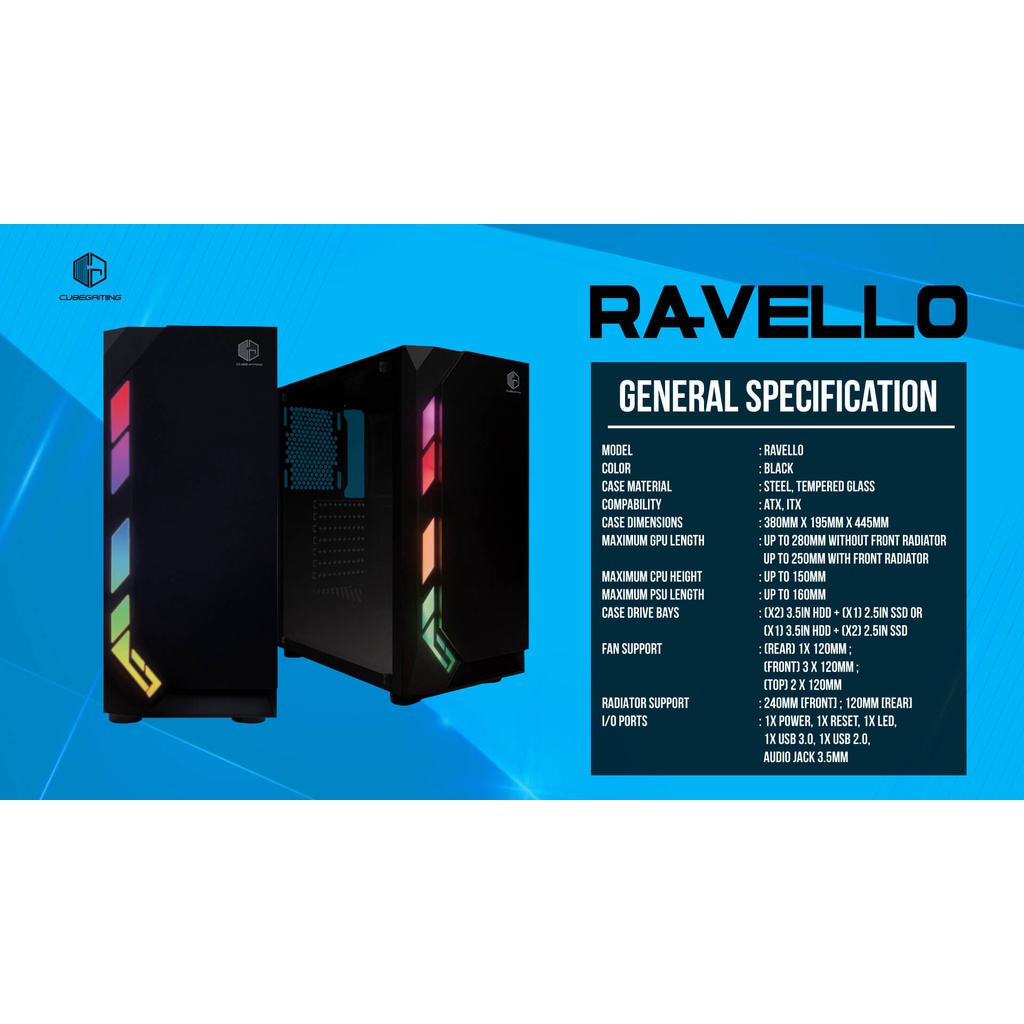 Cube Gaming Ravello RGB Casing PC Gaming