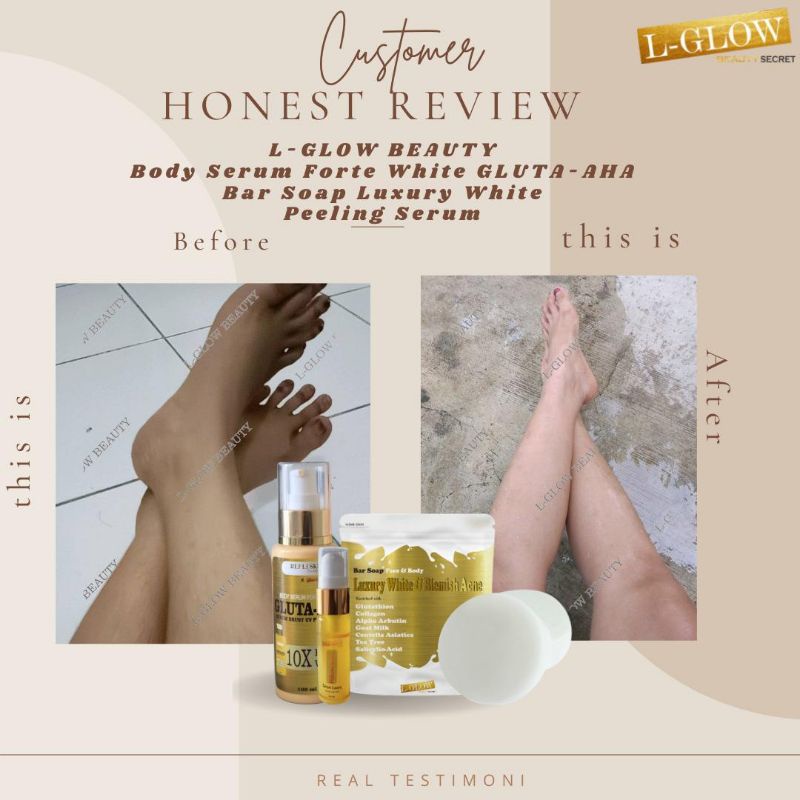 LGlow Gluta AHA Serum Badan Lotion L Glow Refliskin