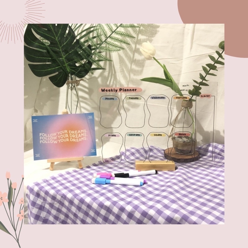 

WEEKLY PLANNER AKRILIK AESTHETIC / PLANNER ACRYLIC / AKRILIK PLANNER