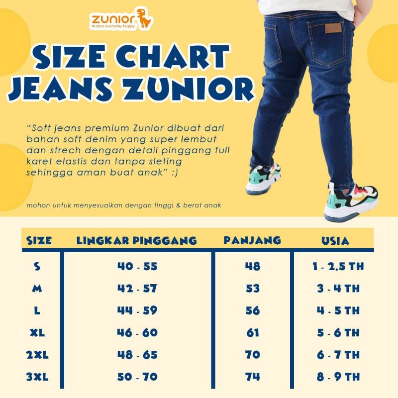 Celana Jeans Anak Laki Laki Panjang Bahan Soft Pants Zunior