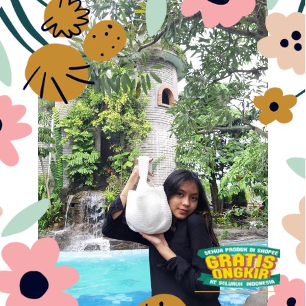 hijau green orange pink purlpe salem tosca / TAS KNOT BAG TAS PESTA TAS ANDIN RAJUT