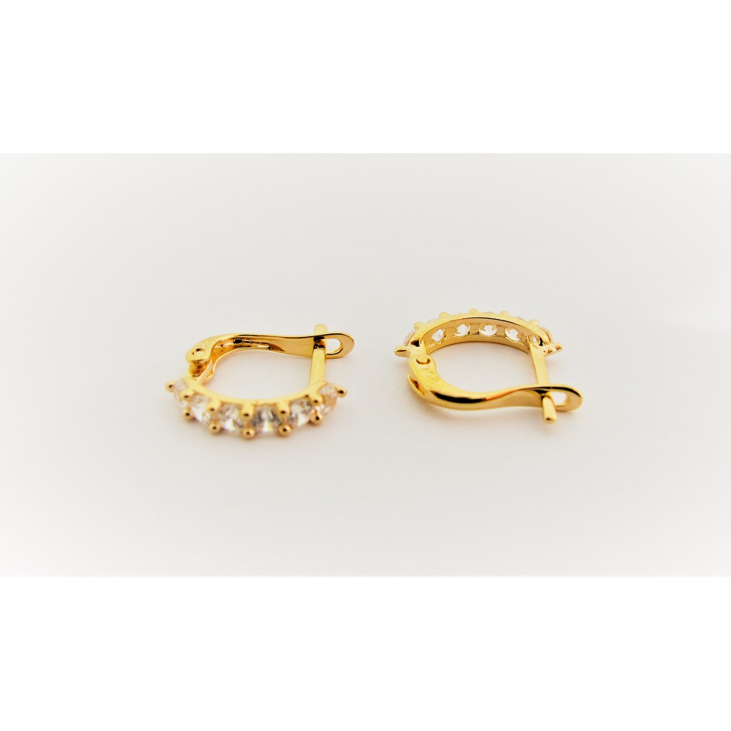 anting jepit anak dan dewasa emas asli kadar 700 70% 16k 22 baris permata simple gold cetek klip giwang kerabu tusuk