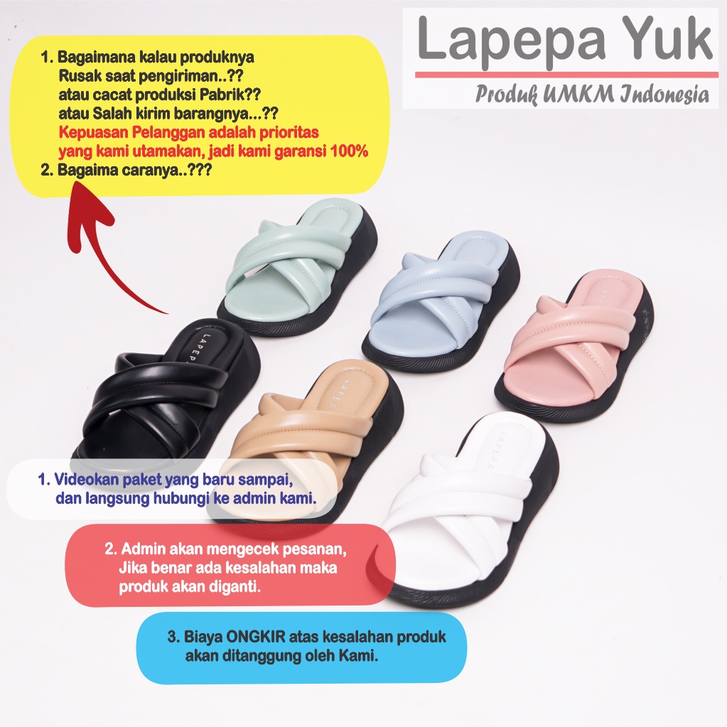 LAPEPA YUK - Sandal Platform Anak Perempuan Usia 2 sampai 10 Tahun NADHIRA KIDS  Sendal Anak cewek Wedges Wanita Empuk Model Silang Warna LIGHT BLUE Biru Soft cewe Slop Usia Umur 3 4 5 6 7 8 9 thn Tahun Premium Ori Original Mall Official Store