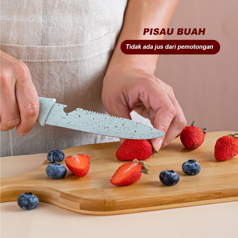 Pisau Dapur Multifungsi Set 6 in 1 / Kitchen Knife Set 6 in 1 Dengan Wadah