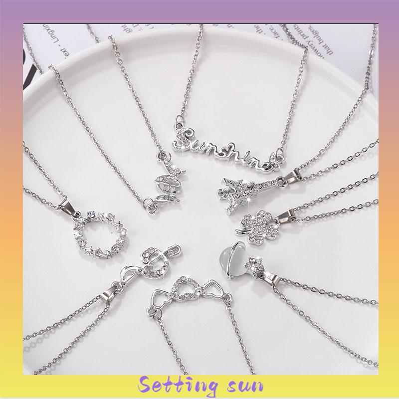 Kalung Rantai Panjang Bahan Titanium Steel Desain Gajah Gaya Vintage Serbaguna Untuk Aksesoris Pakaian TN