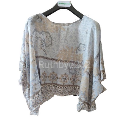 Ruthby Kimono Scarf / Scarf Outer / Outerwear / Outer Scarf-Kimono-Flower Gold