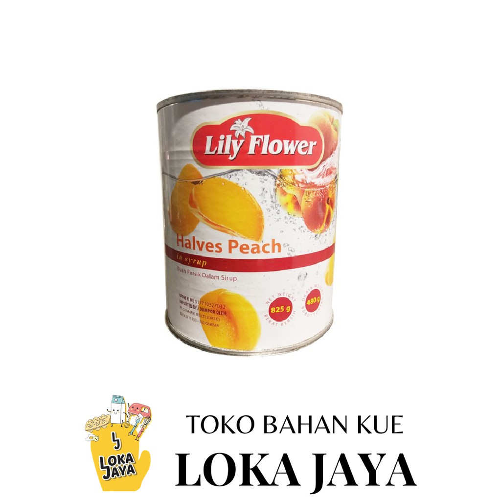 

LILY FLOWER BUAH KALENG RASA PEACH HALVES 825 GR