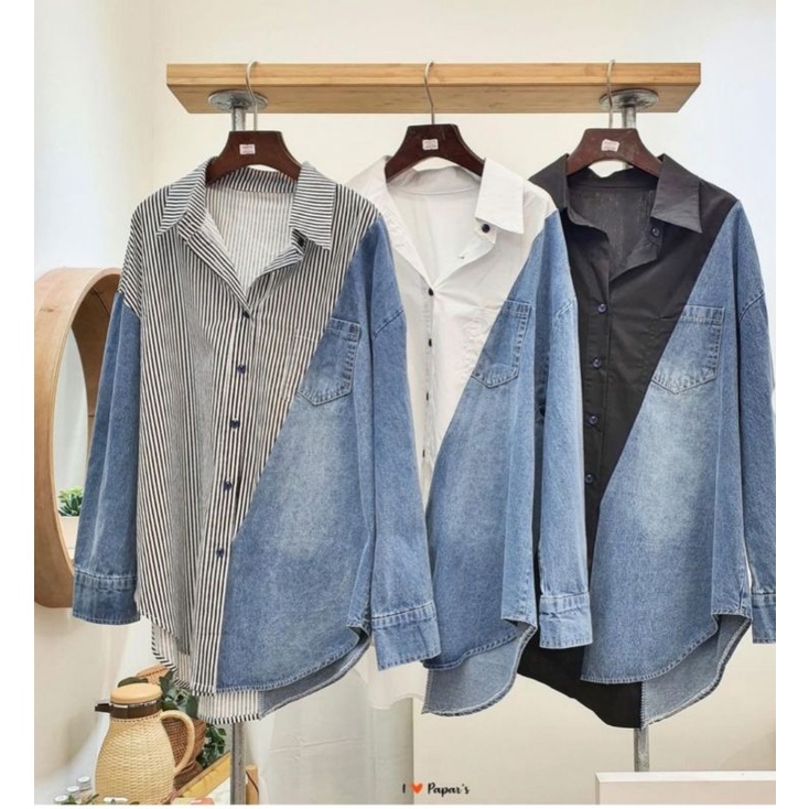 kemeja denim oversize