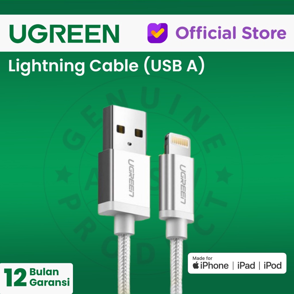 UGREEN Kabel USB-A to Lightning (MFI) Nylon Braided - US199