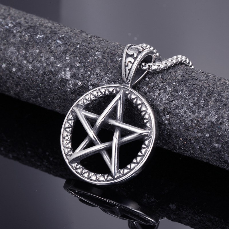 Kalung Rantai Dengan Liontin Bintang Pentagram Untuk Wanita