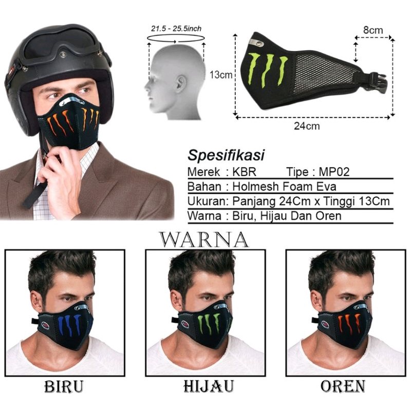 Masker Motor Variasi Monster Plat Kaberu KBR