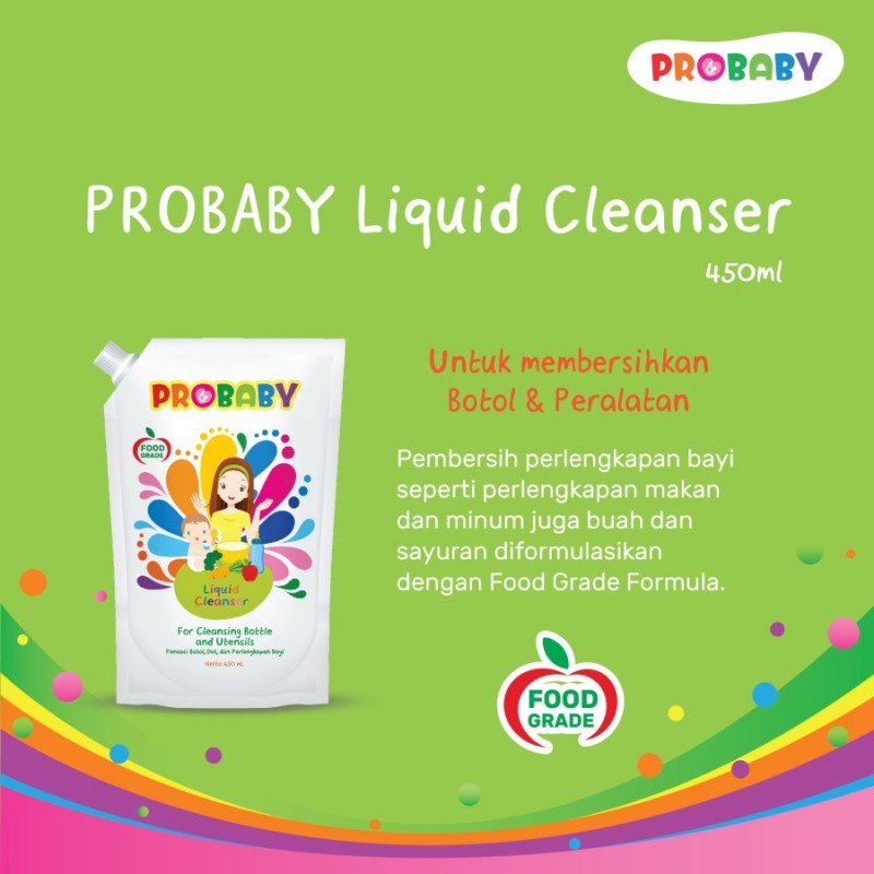 Probaby Baby Liquid Cleanser Sabun Cuci Botol Bayi 450ml - FREE 150ml