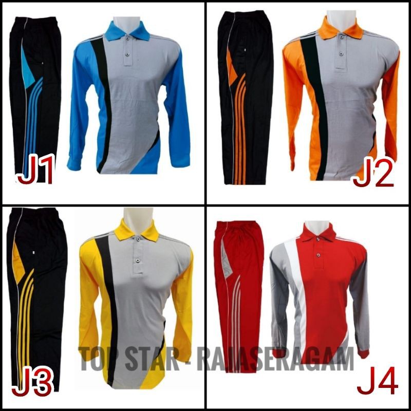 Setelan JN Kaos Training Olahraga Lengan PANJANG Fitness Jogging