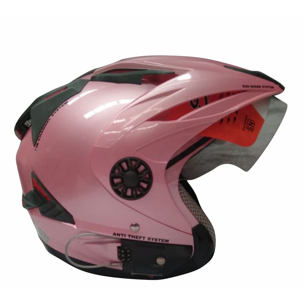 Helm half face ORCA Spider Solid Pink Helm Half Face M dan L