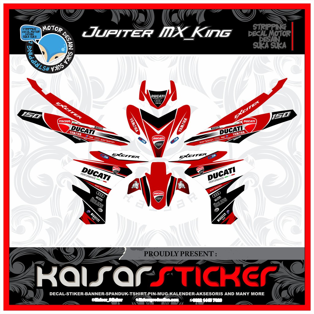 Decal Sticker Motor full body Stiker Yamaha Mx King 150 Design DUCATI KONSEP