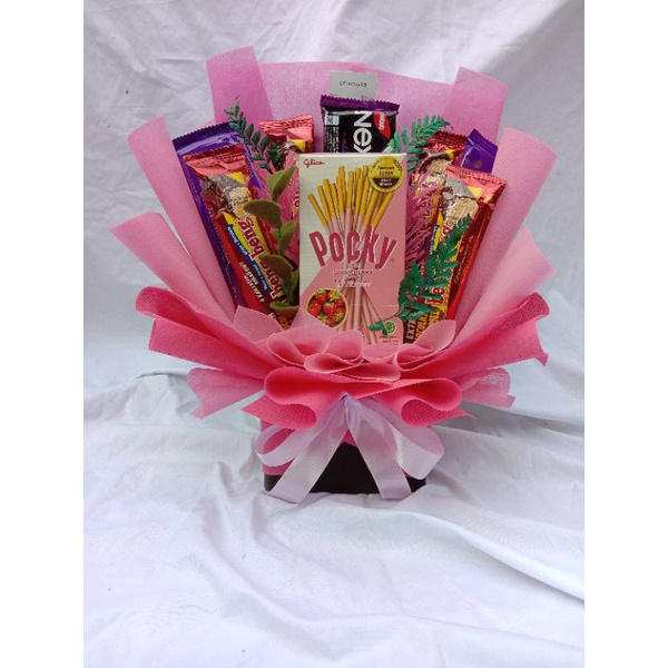 Buket pocky buket poky buket poki bucket Snack buket jajan Premium buket bunga flower buket uang kosong