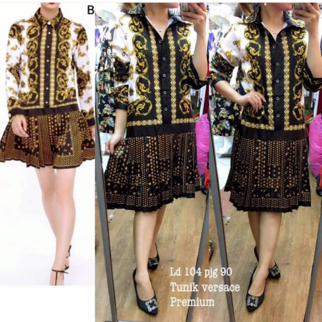 Tunik Versace import Bahan silk all size