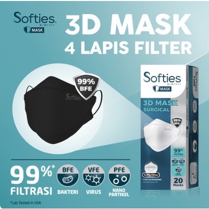 Softies - Surgical Masker 3D 20S Terpercaya
