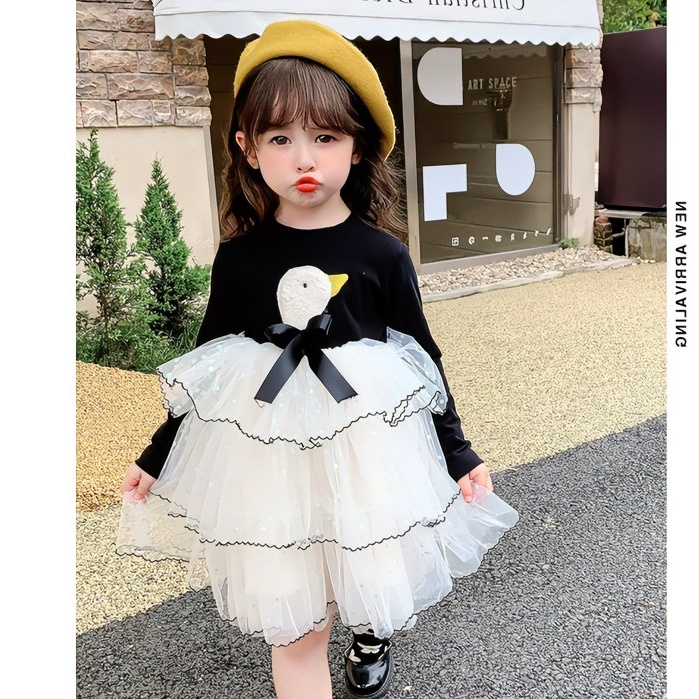 SALE DR111-Dress Anak Perempuan Tutu Confeti Duck