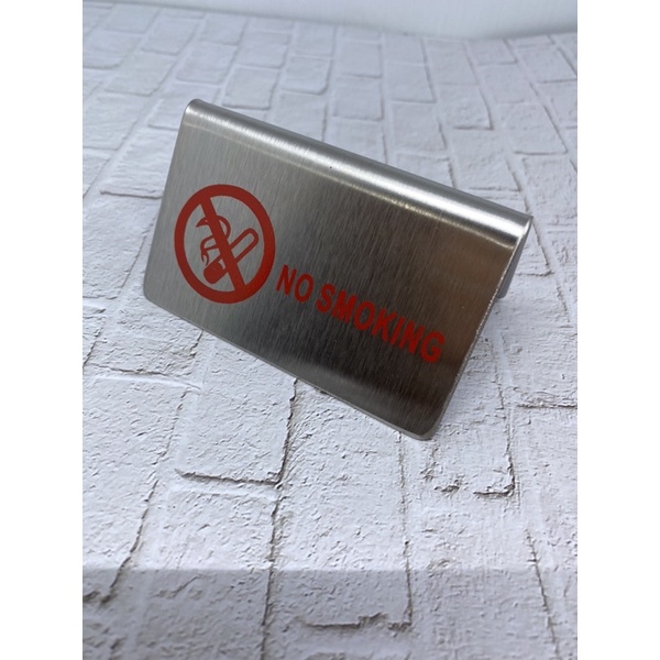 No smoking table sign stainless steel no smoking area dilarang merokok