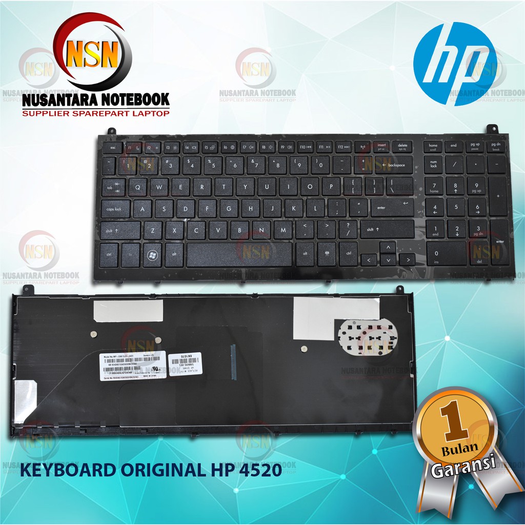 Keyboard Original HP Probook 4520S 4525S 4720S 4725S Black Frame