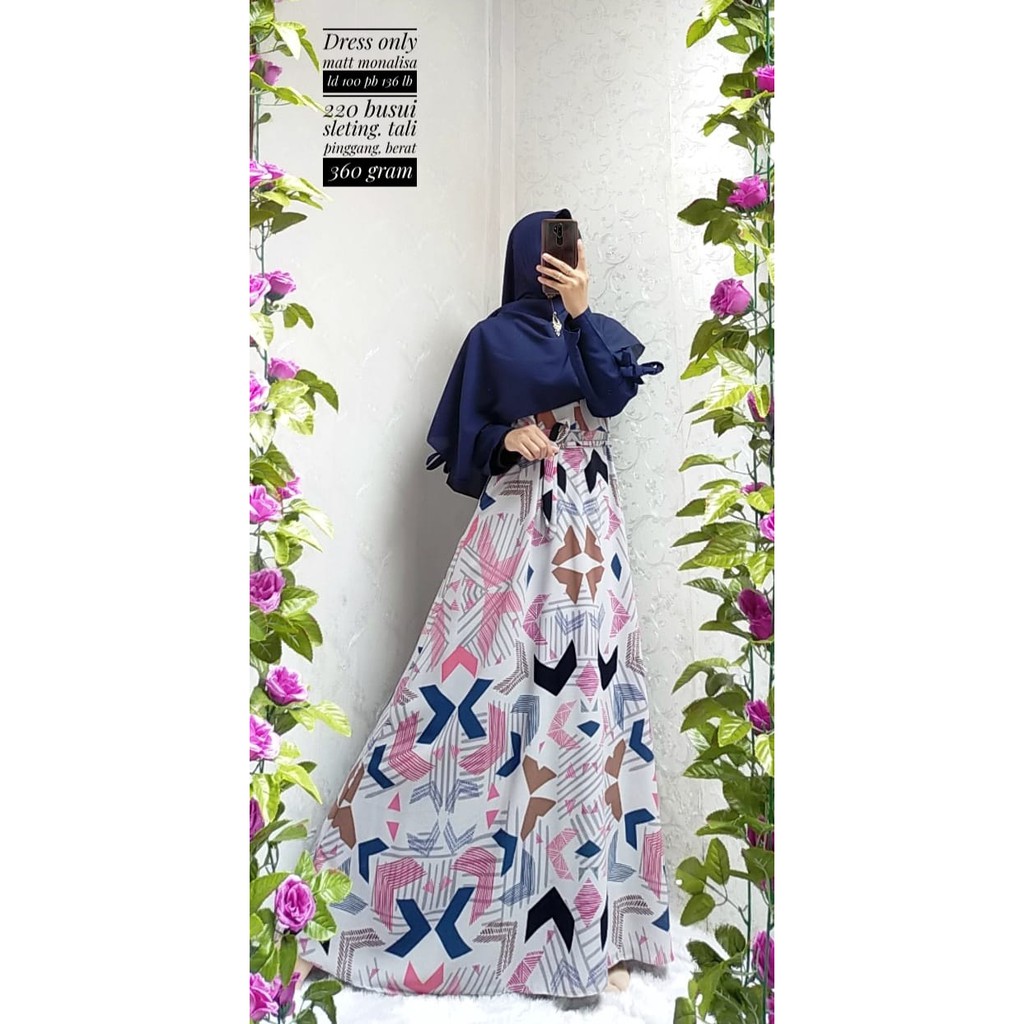 Gamis monalisa wolfis tangan pita syari muslim outfit alila WOLFIS OOTD terbaru