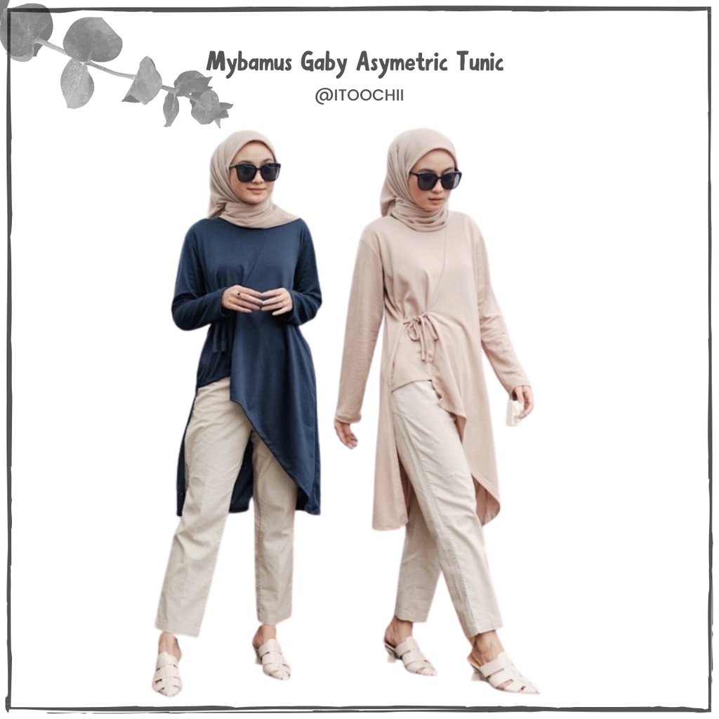 Mybamus Gaby Asymetric Tunic Tunik Wanita Atasan Wanita Baju Muslim