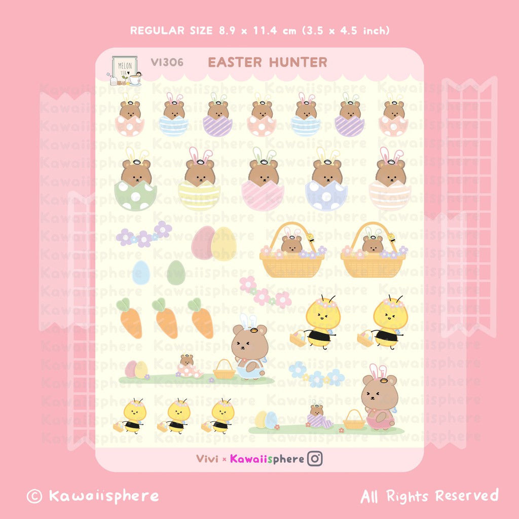 

Easter Hunter | VI306 Kawaii Planner Journal / Ring Binder Sticker