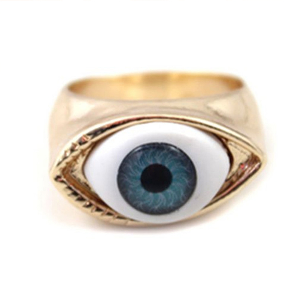 Mxbeauty Cincin Bentuk Mata Warna Biru / Coklat Model Vintage / Gothic Untuk Unisex