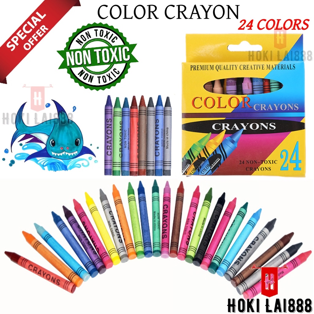 

[HKL] PENSIL WARNA MENGGAMBAR CRAYONS 24 WARNA / CRAYON 24 COLORS / CRAYONS 24 COLORS NON TOXIC