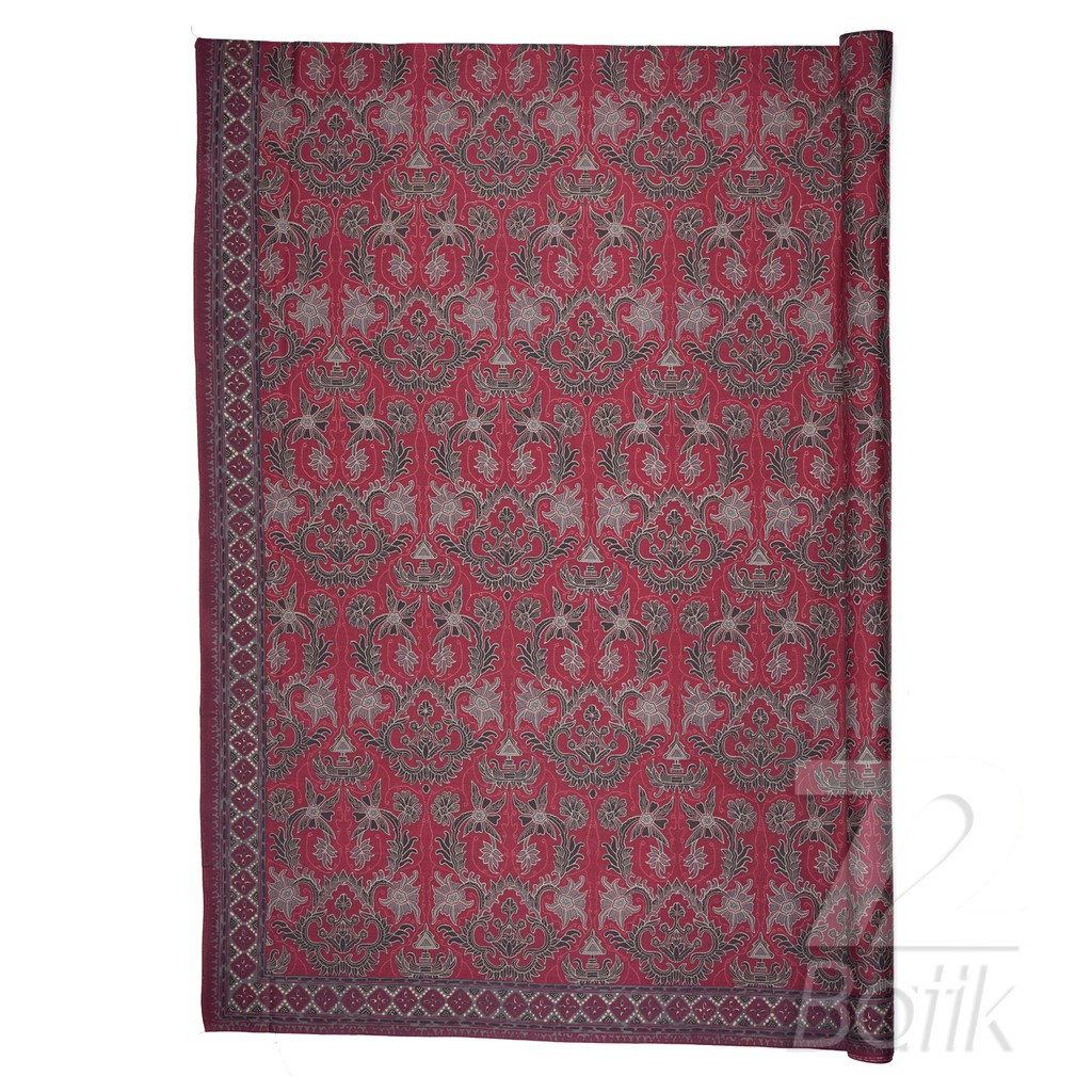 KAIN BATIK KATUN Premium Motif Kembang Warna Merah Maroon Maron Marun 729190 Cap 72 Jarik Jarit Samping Kebat Panjang Batik Katun Modern Premium Bahan Seragam Batik Pernikahan Kantor Keluarga Murah Kamen Jadi Batik Bali Lembaran