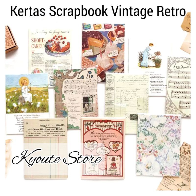 

Kertas Scrapbook Vintage Retro DIY Bujo Planner Journal / Vintage Scrapbook Paper Aesthetic