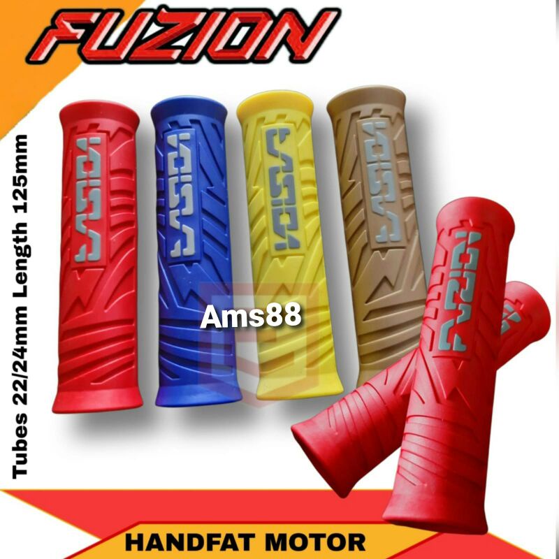 Grip Fuzion - Handgrip Fuzion - Handfat Fuzion - Hand Grip Fuzion Warna Karet Empuk Sepasang Kiri Kanan Universal Motor