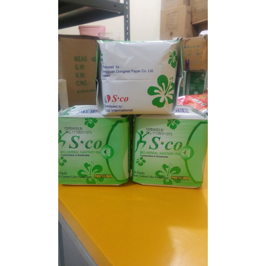 AH - ASLI  SCO Pembalut Herbal Pentiliner S - CO Pembalut Kewanitaan Murah