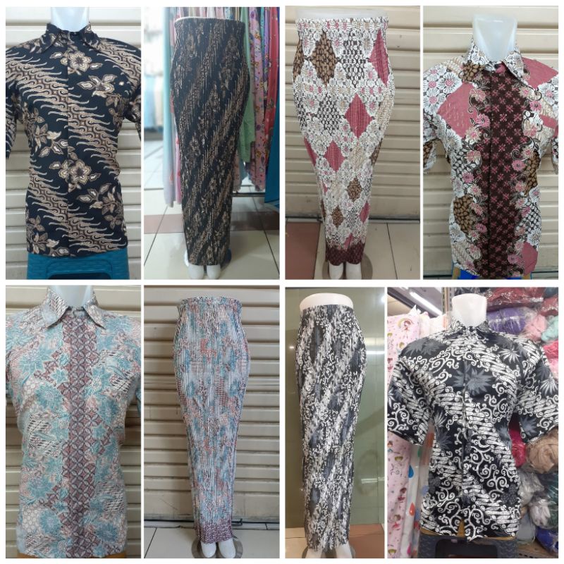 Rok prisket panjanh mojang merah / rok batik