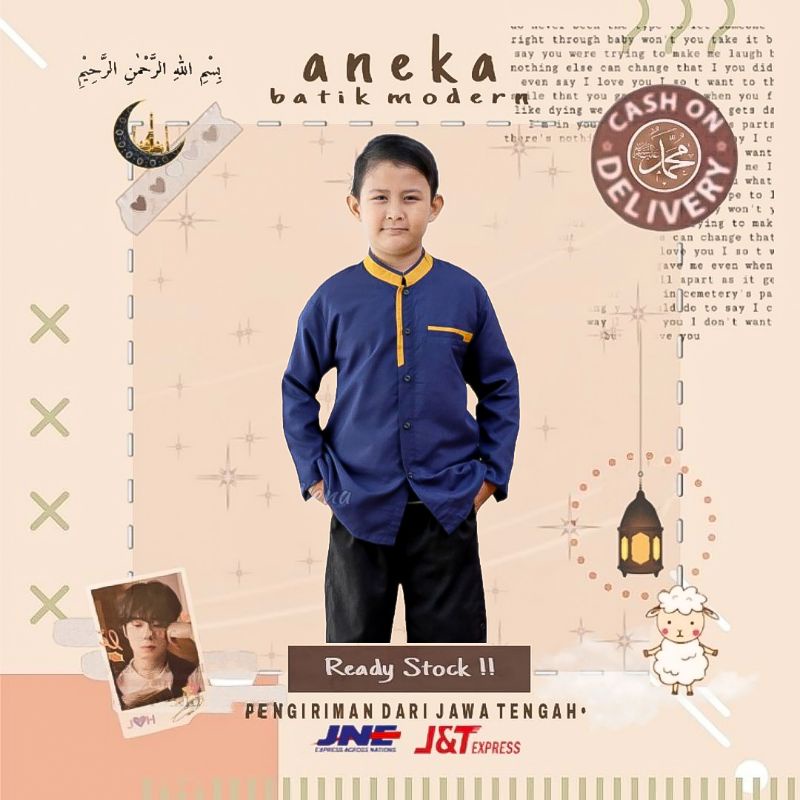 ATASAN BAJU KOKO BUSANA MUSLIM ANAK COWOK LAKI LAKI 11 12 13 TAHUN SIZE TANGGUNG SD SMP MURAH POLOS 
