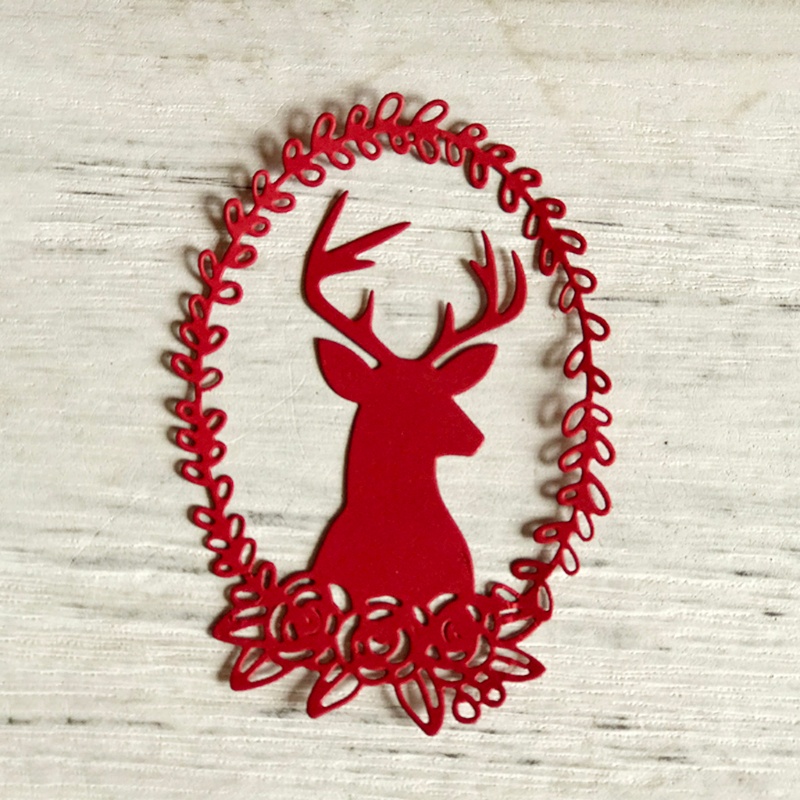 Cetakan Stensil Cutting Dies Motif Rusa Natal Bahan Metal Untuk Scrapbook / Craft DIY / Embossing