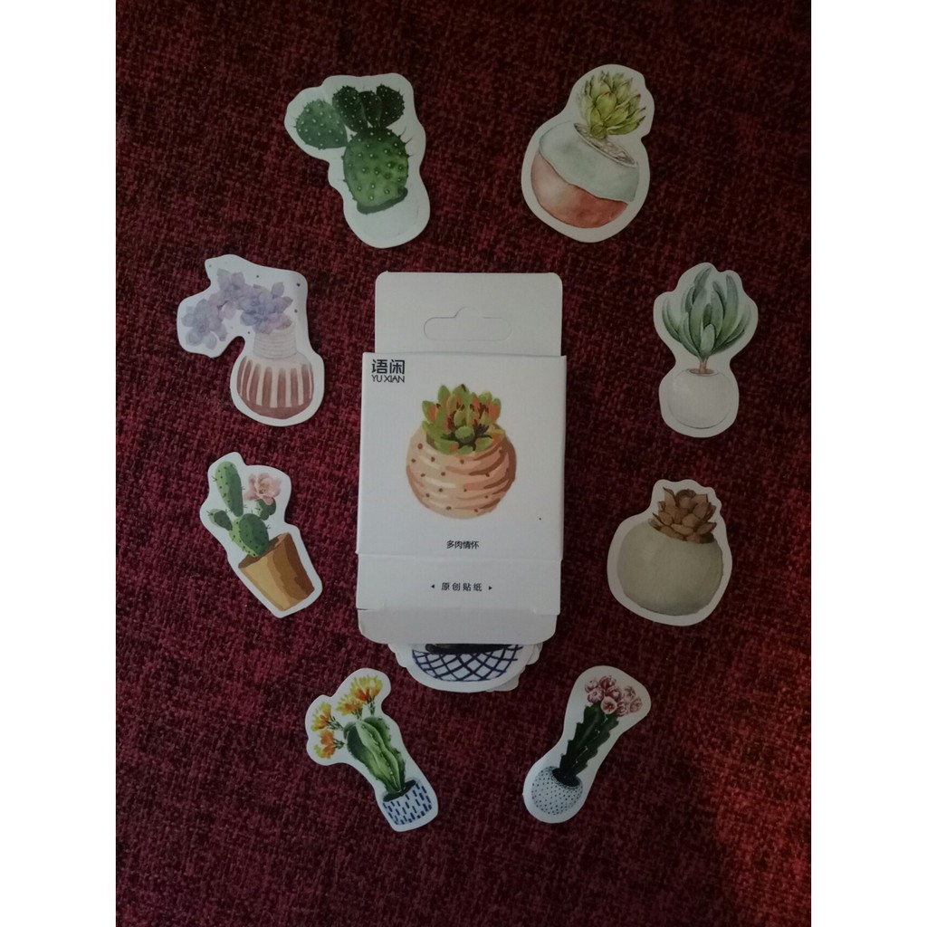

[AKT.Shop] 50 Pcs Deco Sticker Planner DIY Scrapbook CACTUS POT