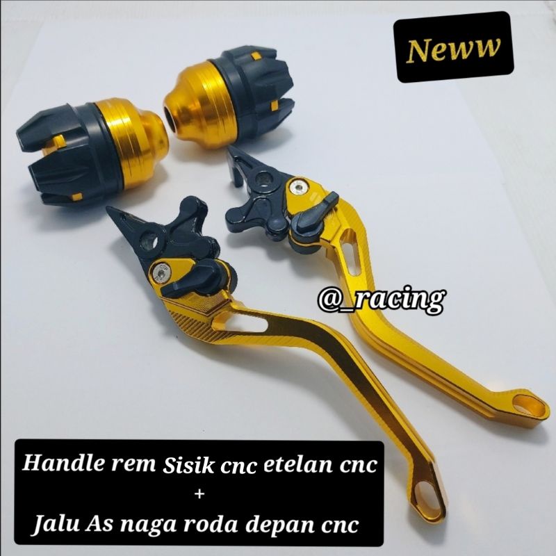 Paket nmax handle rem kiri kanan dan jalu as roda depan nmax old gold