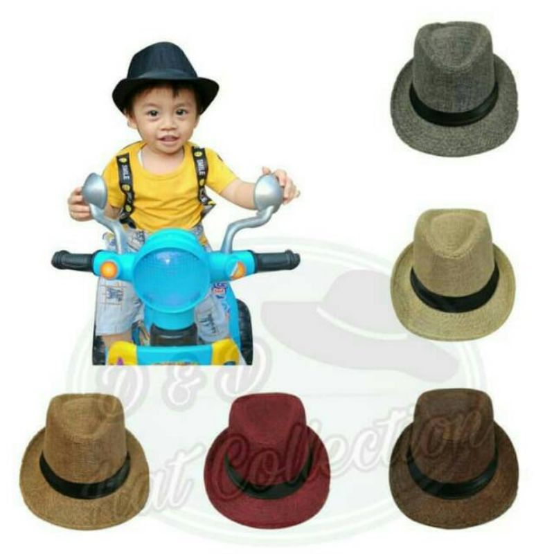 Topi fedora anak pita polos import fedora hat babys import
