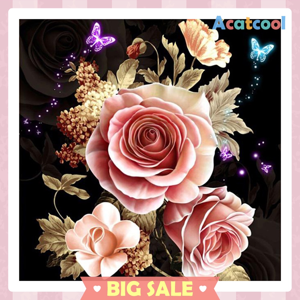 Butterfly Flowers 5D Diamond Painting Embroidery DIY Craft Cross Stitch