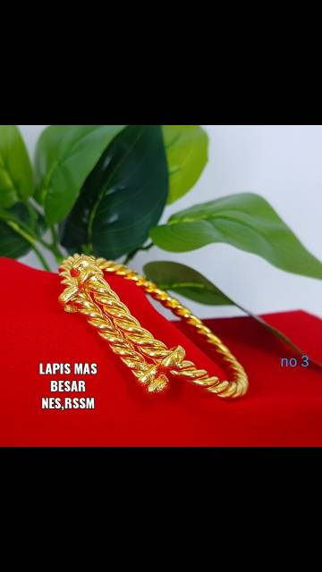 Cincin lilit model tambang lapis mas (persis seperti emas 24k)