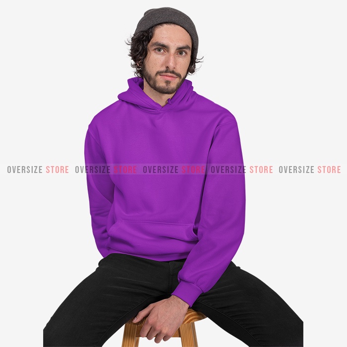 Jaket Pria Big Size Ungu Tua Hodie Polos Jumbo Ukuran M L XL XXL XXXL XXXXL XXXXXL Men's Sweater Hoo